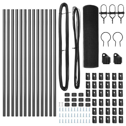 vidaXL Welded Wire Fence Ground Fix 25 x 0.4 m PVC-Coated Steel Grey 6