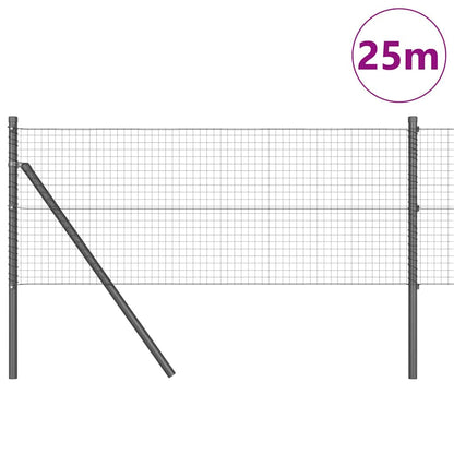 vidaXL Welded Wire Fence Ground Fix 25 x 0.4 m PVC-Coated Steel Grey 3