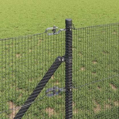 vidaXL Welded Wire Fence Ground Fix 25 x 0.5 m PVC-Coated Steel Grey 4