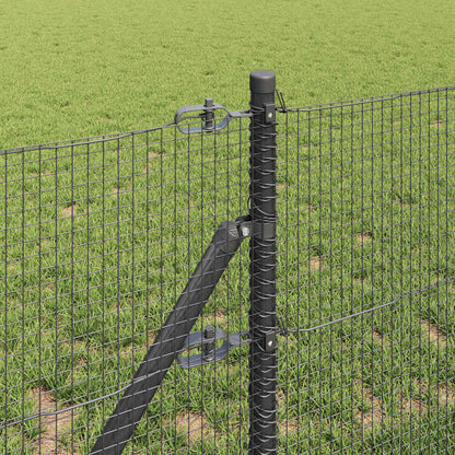 vidaXL Welded Wire Fence Ground Fix 25 x 0.5 m PVC-Coated Steel Grey 4