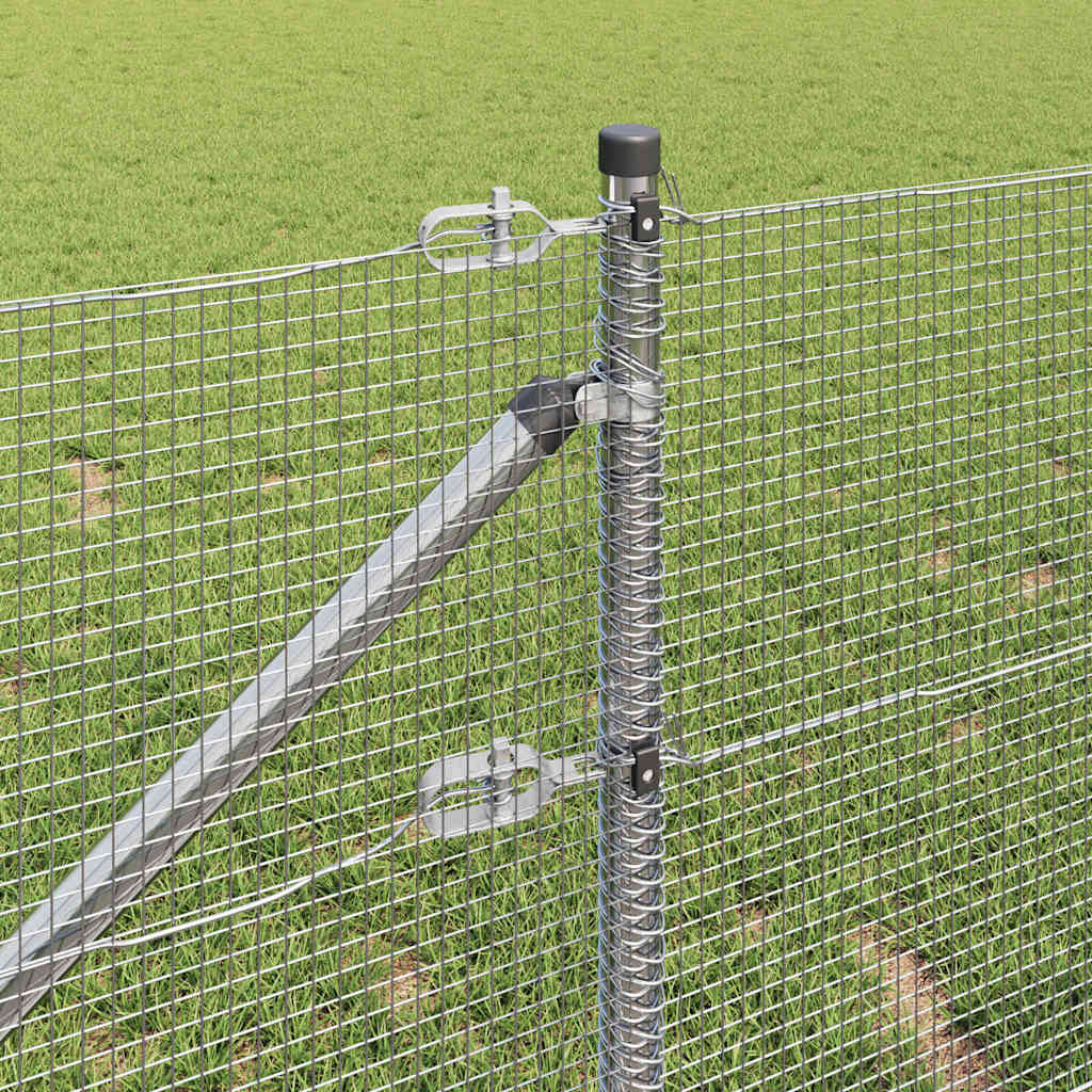 vidaXL Welded Wire Fence with Spikes 10 x 0.5 m Galvanised Steel Mesh 4