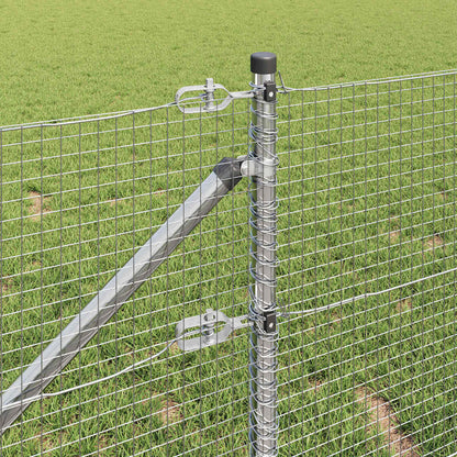 vidaXL Welded Wire Fence with Spikes 10 x 0.5 m Galvanised Steel Mesh 5