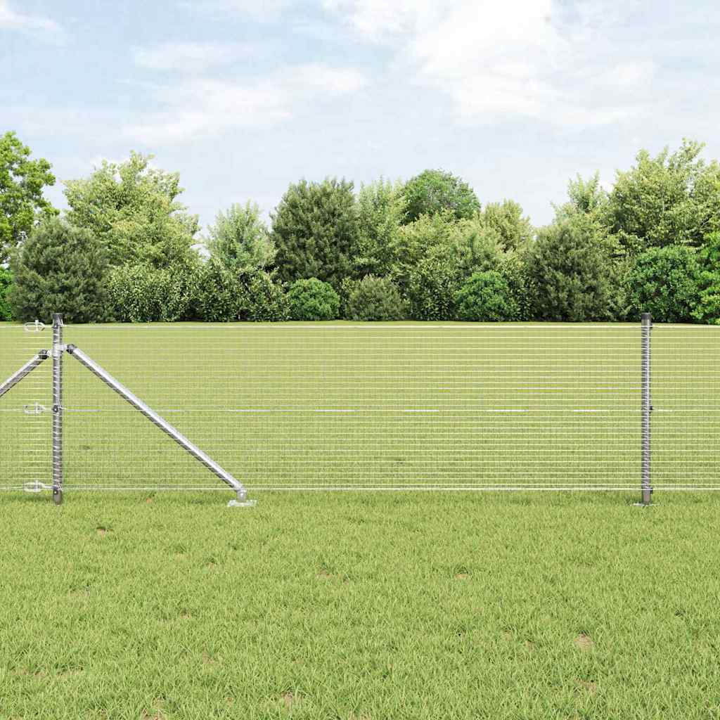 vidaXL Welded Wire Fence with Spikes 10 x 0.5 m Galvanised Steel Mesh 4
