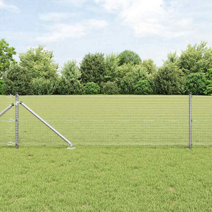 vidaXL Welded Wire Fence with Spikes 10 x 0.5 m Galvanised Steel Mesh 4