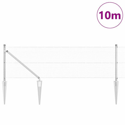 vidaXL Welded Wire Fence with Spikes 10 x 0.5 m Galvanised Steel Mesh 3