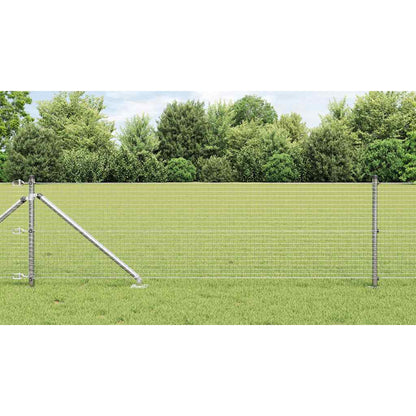 vidaXL Welded Wire Fence with Spikes 10 x 0.5 m Galvanised Steel Mesh 1