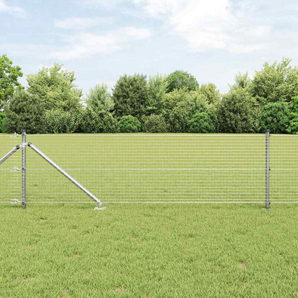 vidaXL Welded Wire Fence with Spikes 10 x 0.5 m Galvanised Steel Mesh 4