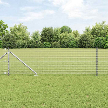 vidaXL Welded Wire Fence with Spikes 10 x 0.6 m Galvanised Steel Mesh 4