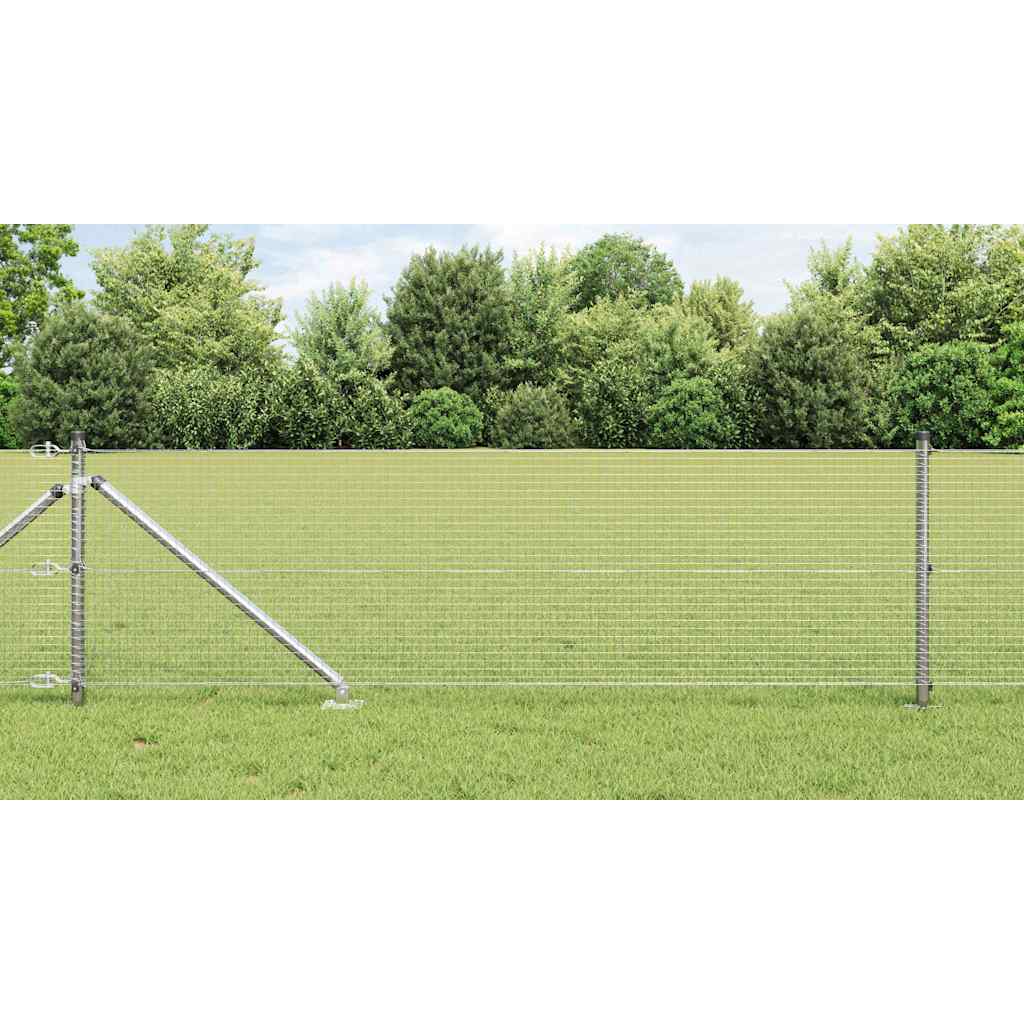 vidaXL Welded Wire Fence with Spikes 10 x 0.6 m Galvanised Steel Mesh 1