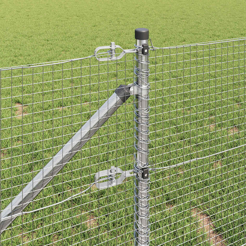 vidaXL Welded Wire Fence with Spikes 10 x 0.6 m Galvanised Steel Mesh 5