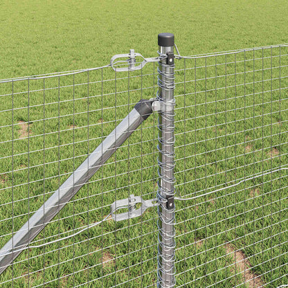 vidaXL Welded Wire Fence with Spikes 10 x 0.6 m Galvanised Steel Mesh 5