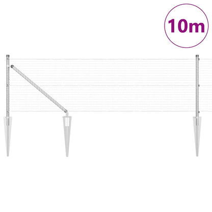 vidaXL Welded Wire Fence with Spikes 10 x 0.6 m Galvanised Steel Mesh 3