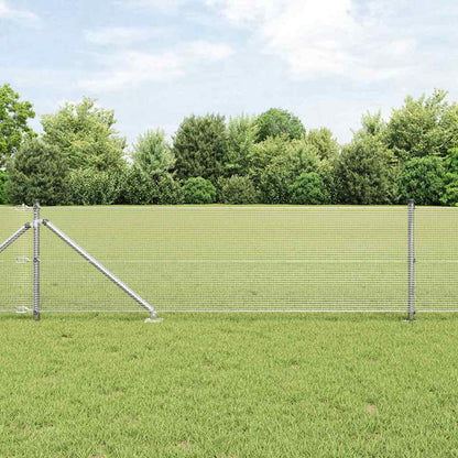 vidaXL Welded Wire Fence with Spikes 10 x 0.8 m Galvanised Steel Mesh 1