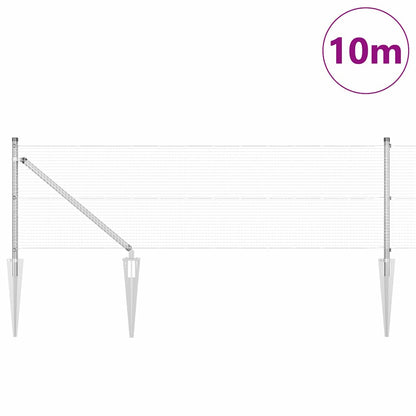 vidaXL Welded Wire Fence with Spikes 10 x 0.8 m Galvanised Steel Mesh 3