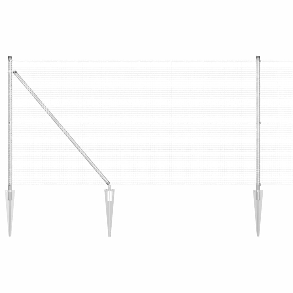 Welded Wire Fence with Spikes 10 x 0.4 m Mesh Galvanised steel Length 10 m Mesh size 19 x 19 mm mesh 0.8 m