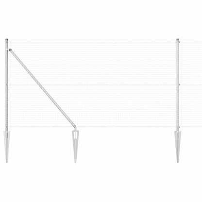 vidaXL Welded Wire Fence with Spikes 10 x 0.8 m Galvanised Steel Mesh 2