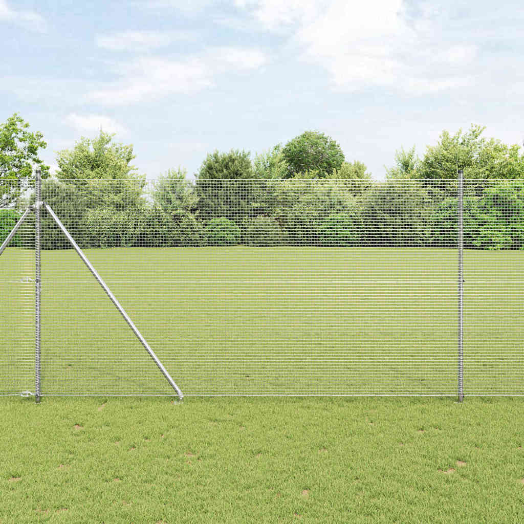 vidaXL Welded Wire Fence with Spikes 10 x 0.4 m Mesh Galvanised Steel mesh Size 19 x 19 mm mesh
