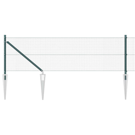 Welded Wire Fence Spikes PVC-coated Steel Green Length Mesh size