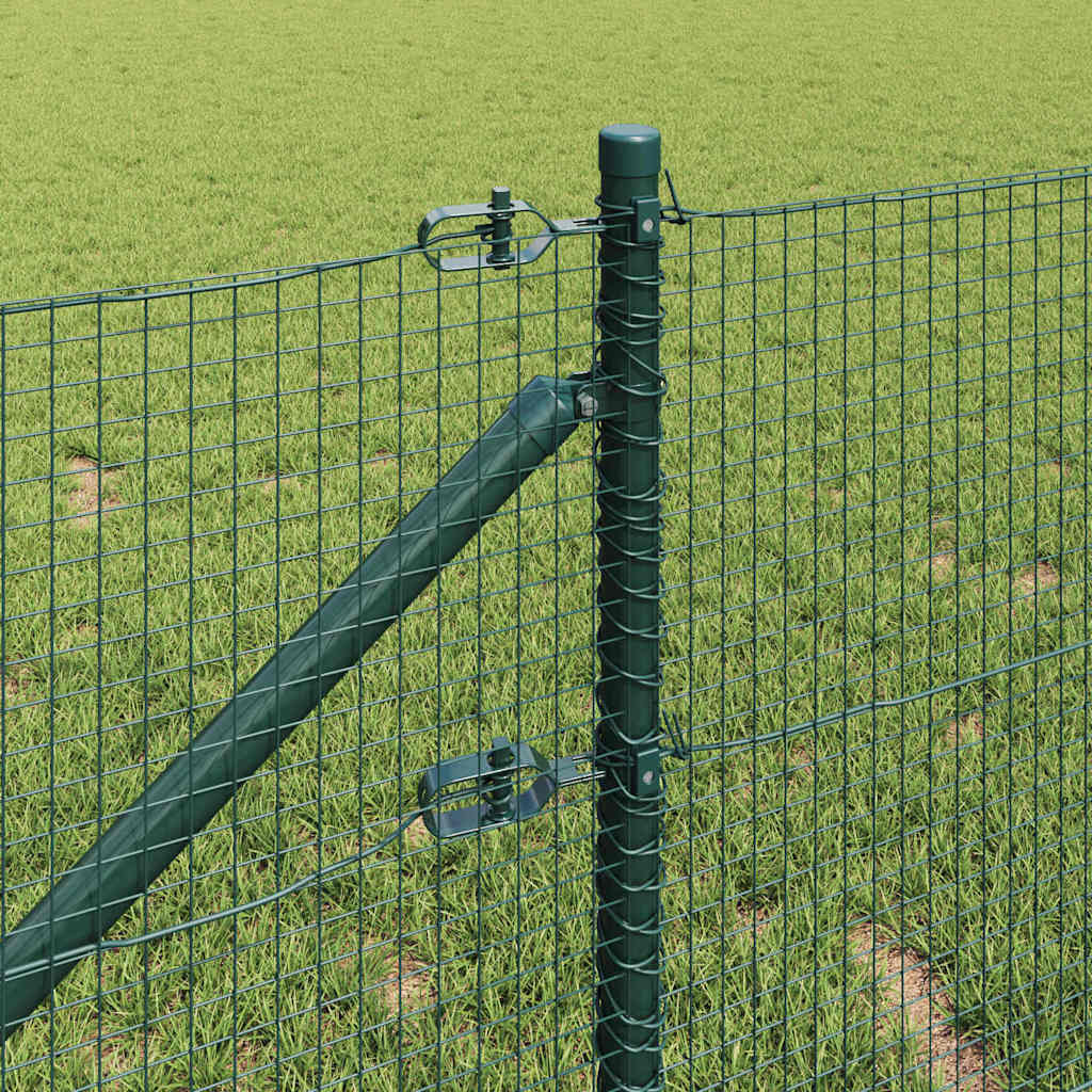 vidaXL Welded Wire Fence with Spikes 10 x 0.5 m PVC-coated Steel Green 4