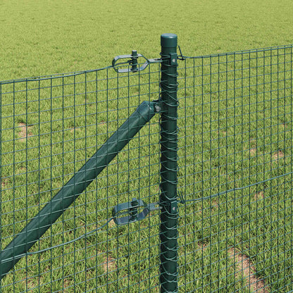 vidaXL Welded Wire Fence with Spikes 10 x 0.5 m PVC-coated Steel Green 4