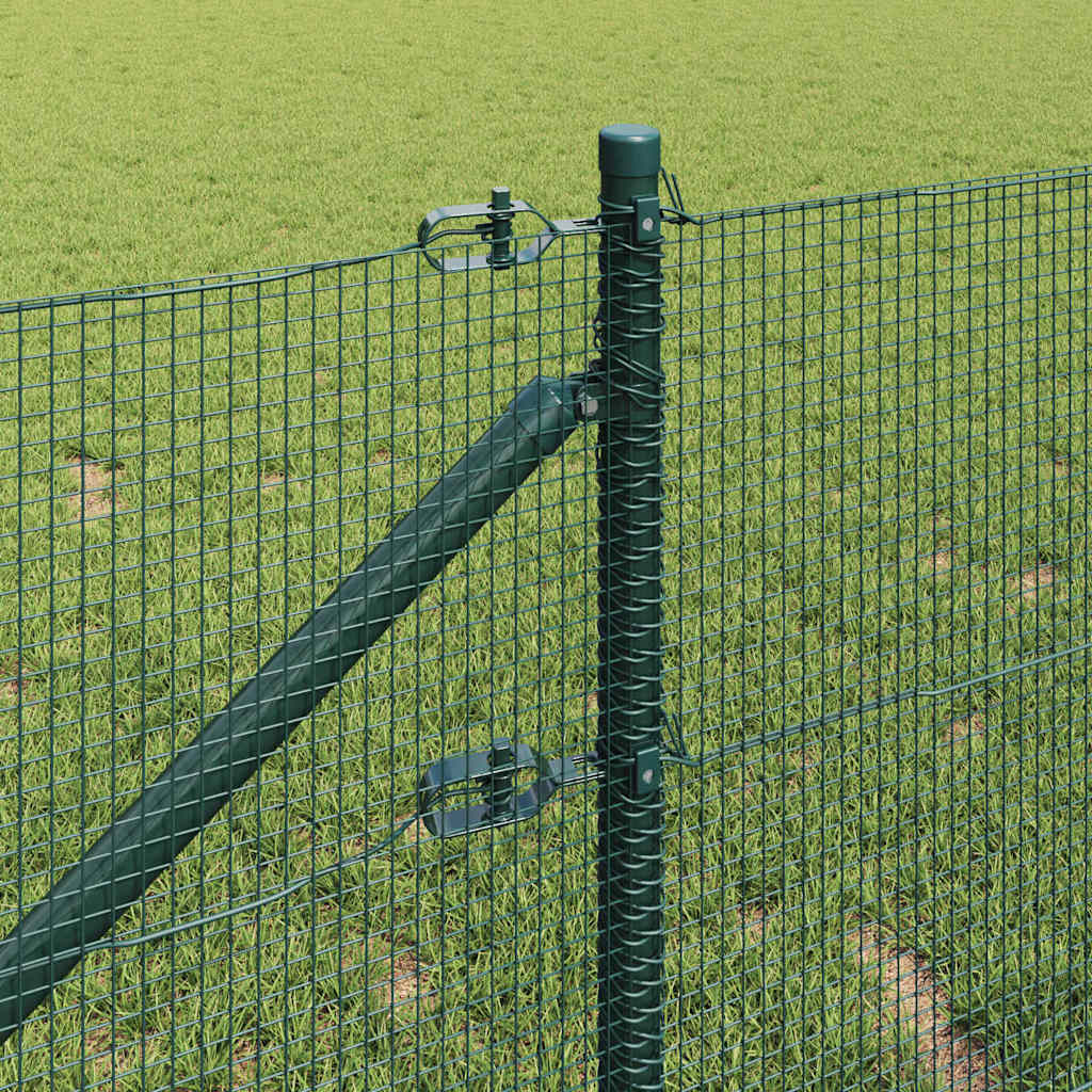 vidaXL Welded Wire Fence with Spikes 10 x 0.6 m PVC-coated Steel Green 4