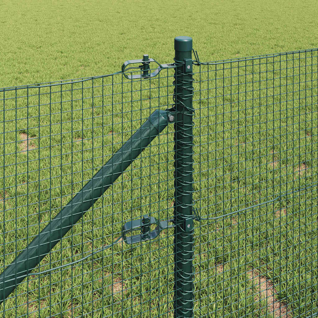 vidaXL Welded Wire Fence with Spikes 10 x 0.6 m PVC-coated Steel Green 4
