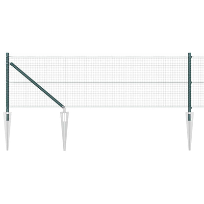 vidaXL Welded Wire Fence with Spikes 10 x 0.6 m PVC-coated Steel Green 2