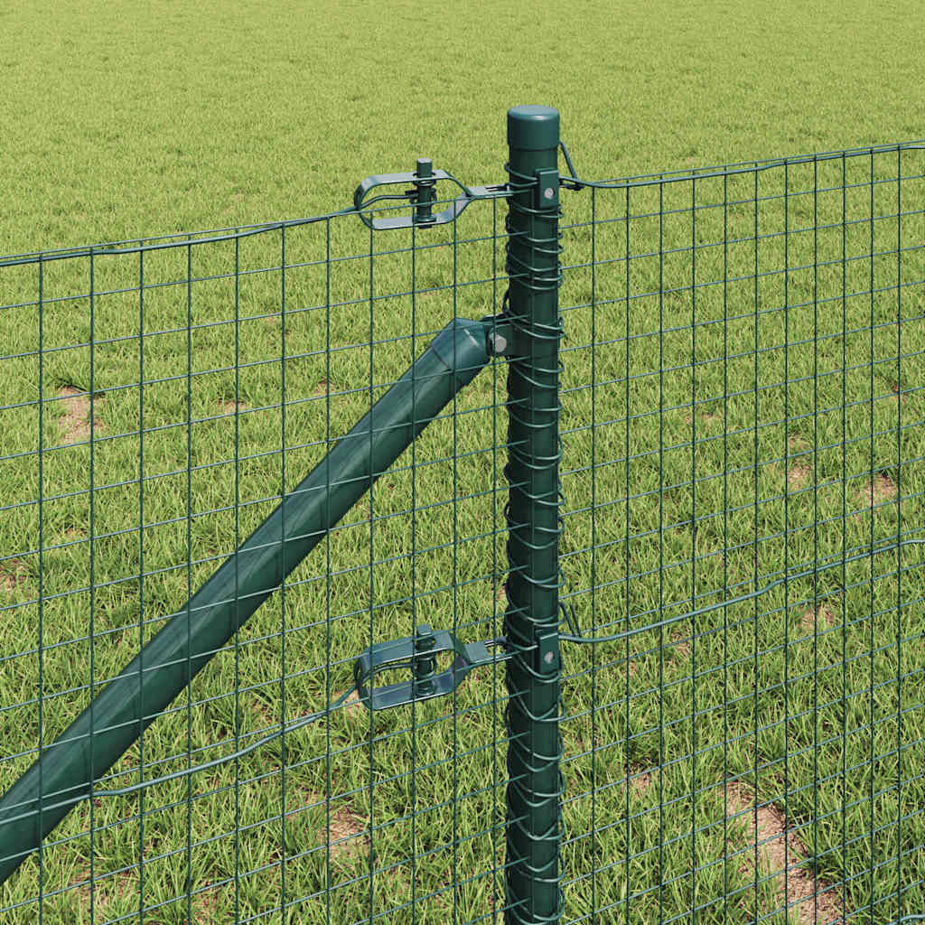 vidaXL Welded Wire Fence with Spikes 10 x 0.6 m PVC-coated Steel Green 4