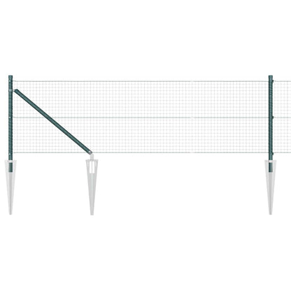 vidaXL Welded Wire Fence with Spikes 10 x 0.6 m PVC-coated Steel Green 2
