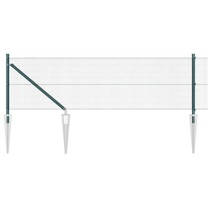 vidaXL Welded Wire Fence with Spikes 10 x 0.8 m PVC-coated Steel Green 2