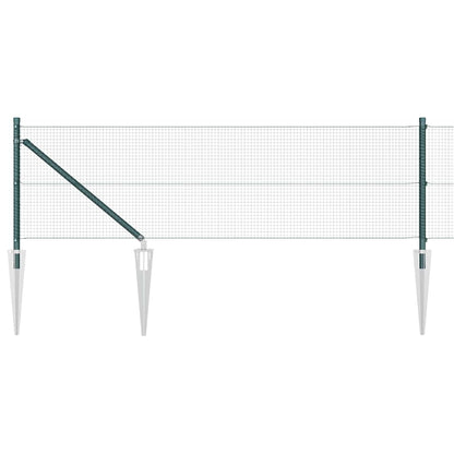 vidaXL Welded Wire Fence with Spikes 10 x 0.8 m PVC-coated Steel Green 2