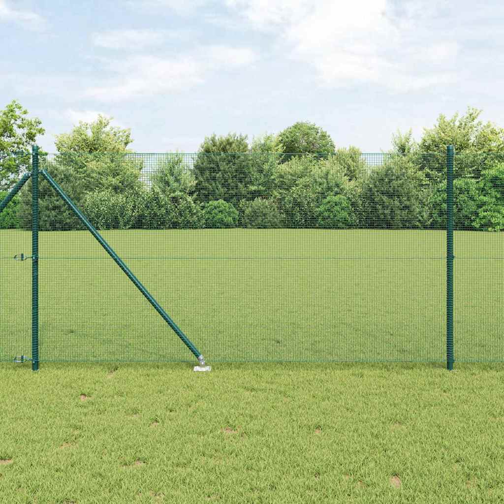 vidaXL Welded Wire Fence with Spikes 10 x 1 m PVC-coated Steel Green mesh Size 12 x 12 mm mesh