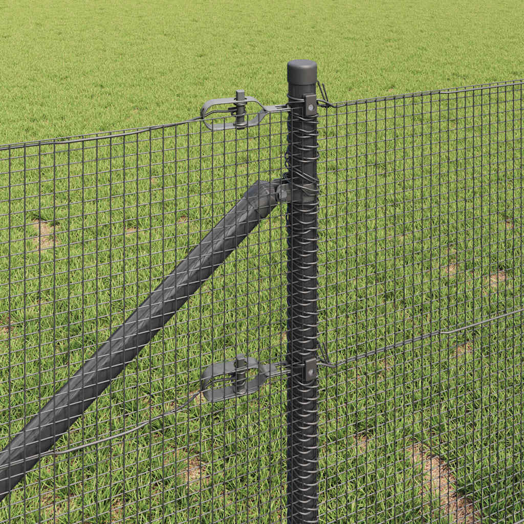 vidaXL Welded Wire Fence with Spikes 10 x 0.5 m PVC-coated Steel Grey 4