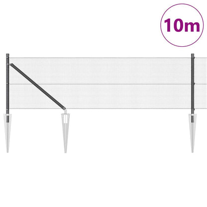 vidaXL Welded Wire Fence with Spikes 10 x 0.5 m PVC-coated Steel Grey 3