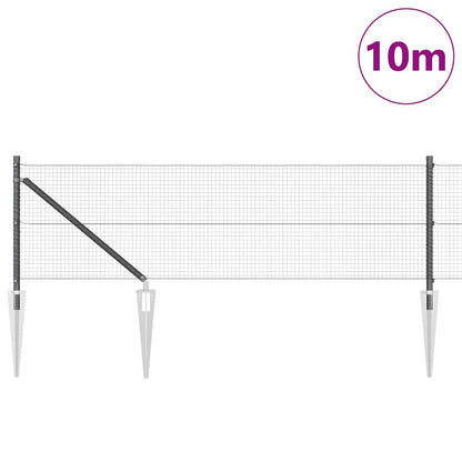 vidaXL Welded Wire Fence with Spikes 10 x 0.5 m PVC-coated Steel Grey 3
