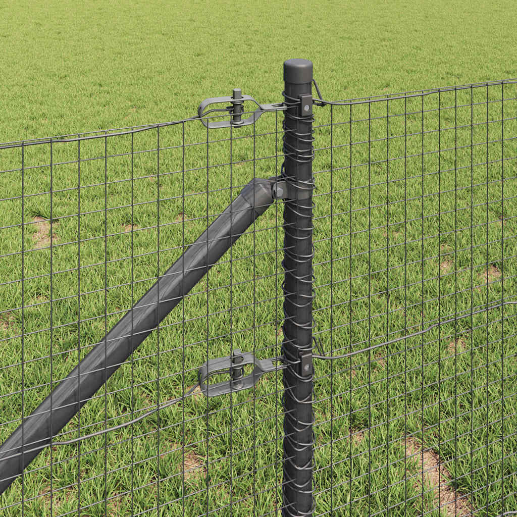 vidaXL Welded Wire Fence with Spikes 10 x 0.6 m PVC-coated Steel Grey 4