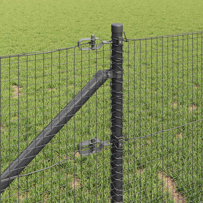 vidaXL Welded Wire Fence with Spikes 10 x 0.8 m PVC-coated Steel Grey 4