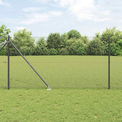 vidaXL Welded Wire Fence with Spikes 10 x 1 m PVC-coated Steel Grey mesh Size 16 x 16 mm mesh