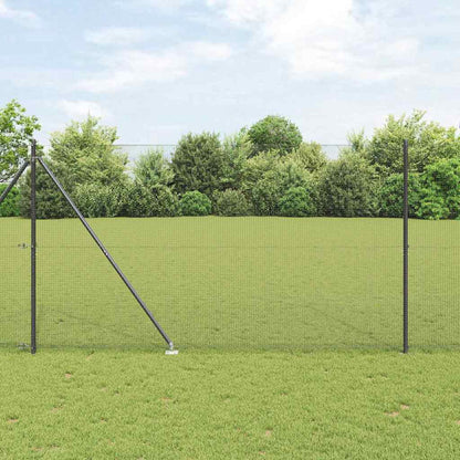 vidaXL Welded Wire Fence with Spikes 10 x 1 m PVC-coated Steel Grey mesh Size 16 x 16 mm mesh