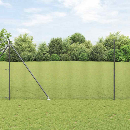 Welded Wire Fence with Spikes 10 x 1 m PVC-coated Steel Grey mesh Size 25 x 25 mm mesh 1.5 m