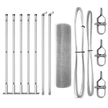 Welded Wire Fence with Concrete Base 10 x 1 m Galvanised steel Length 10 m 0.5 m 25 x 25 mm mesh
