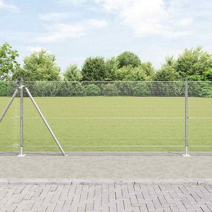 Welded Wire Fence with Concrete Base 10 x 1 m Galvanised steel Length 10 m 0.8 m 16 x 16 mm mesh