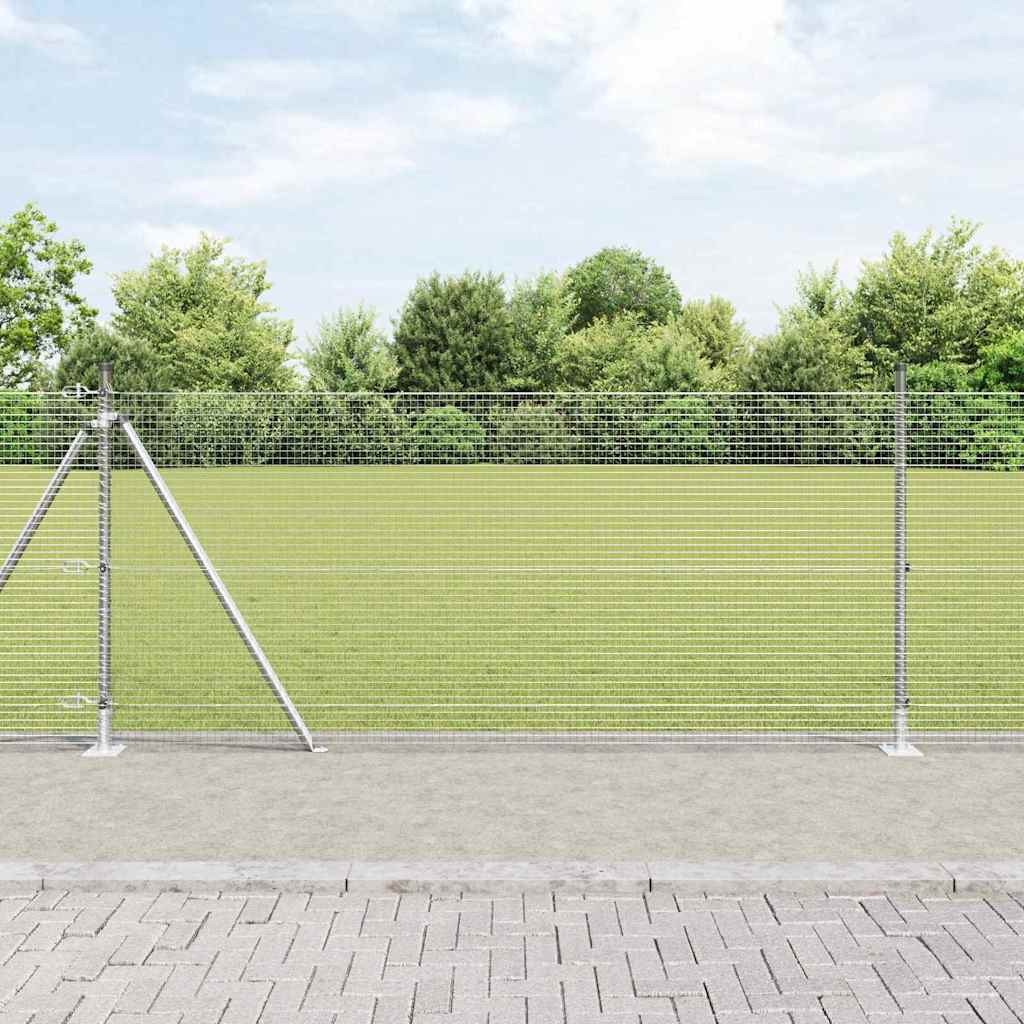 Welded Wire Fence with Concrete Base 10 x 1 m Galvanised steel Length 10 m 0.8 m 19 x 19 mm mesh