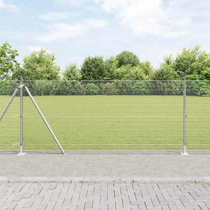 Welded Wire Fence with Concrete Base 10 x 1 m Galvanised steel Length 10 m 0.8 m 19 x 19 mm mesh