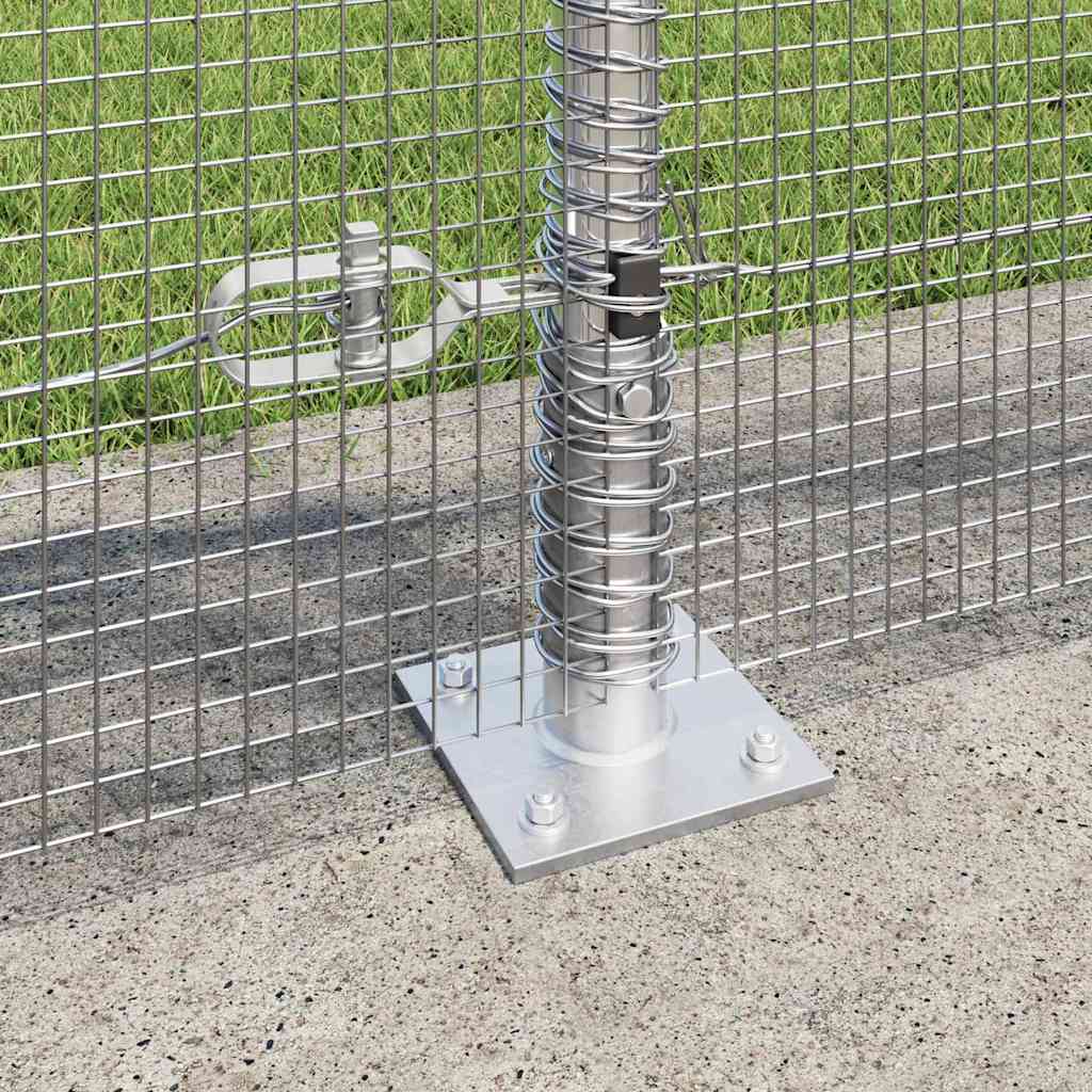 vidaXL Welded Wire Fence with Concrete Base 10 x 1 m Galvanised Steel 4