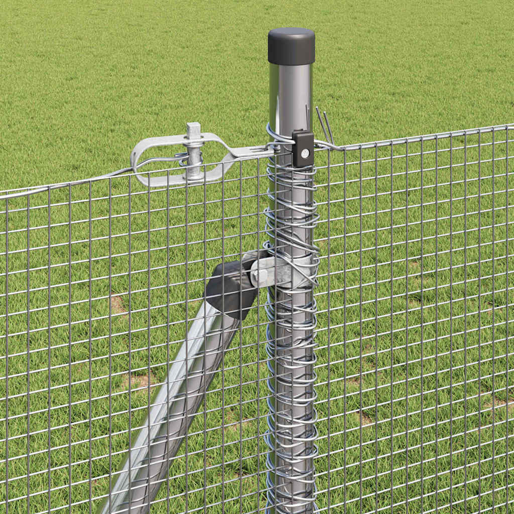 vidaXL Welded Wire Fence with Concrete Base 10 x 1 m Galvanised Steel 5