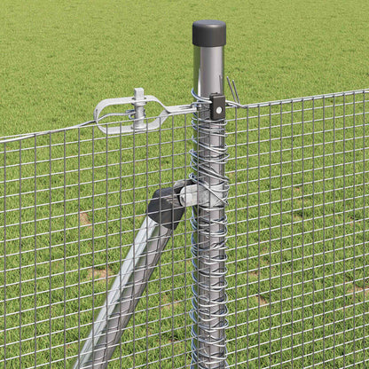 vidaXL Welded Wire Fence with Concrete Base 10 x 1 m Galvanised Steel 5