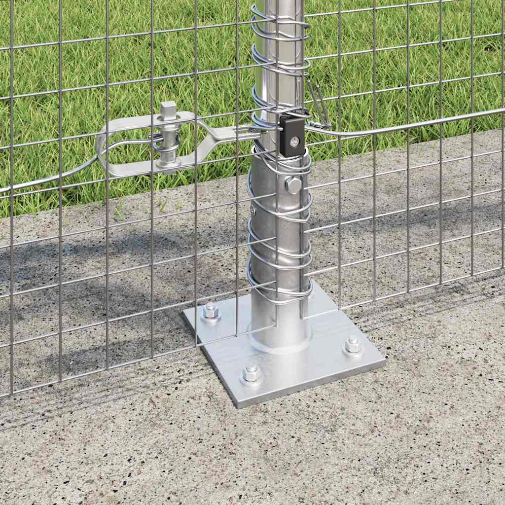 vidaXL Welded Wire Fence with Concrete Base 10 x 1 m Galvanised Steel 4