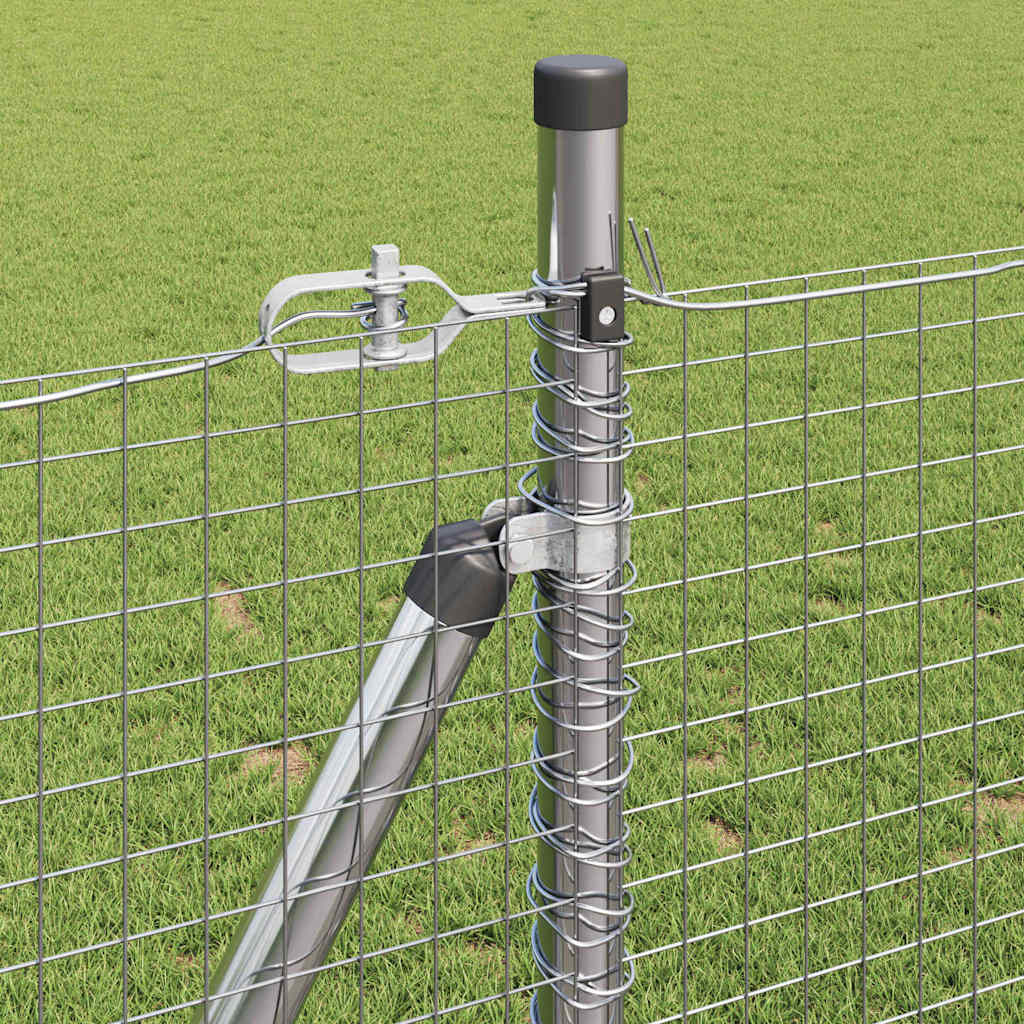 vidaXL Welded Wire Fence with Concrete Base 10 x 1 m Galvanised Steel 5