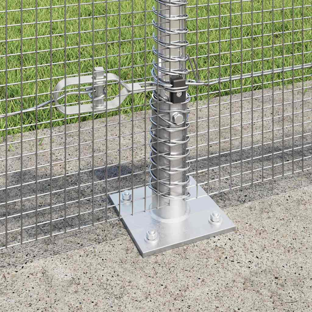 vidaXL Welded Wire Fence with Concrete Base 25 x 0.4 m Silver Mesh 4